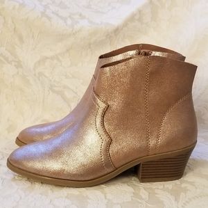 NWT Iridescent Brown Beige Boots Booties